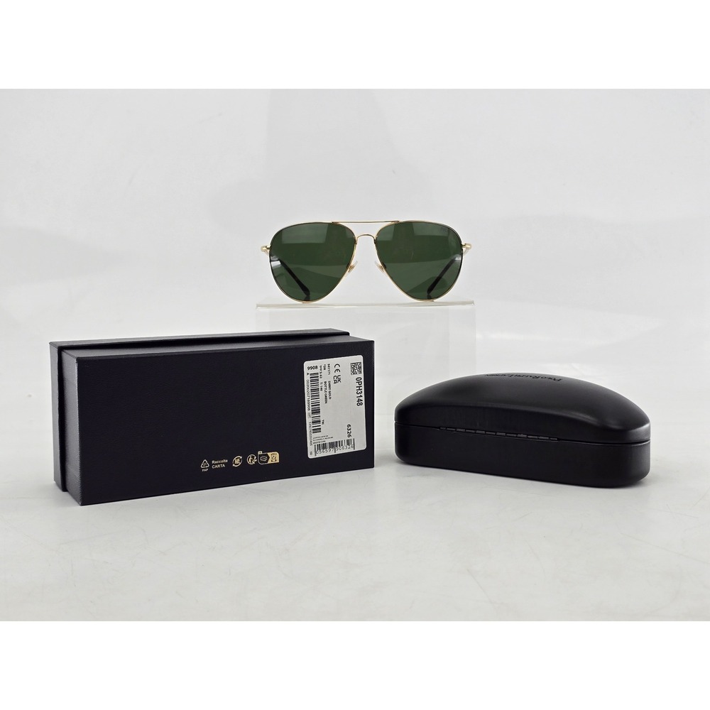 Polo Ralph Lauren Sunglasses Mens 62mm Shiny Gold Bottle Green PH3148 - New